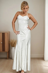 Women Latex Maxi Dress Buttock Cutouts