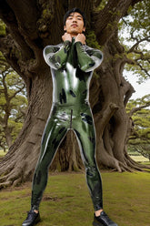 Mock Camo Man Latex Catsuits Camouflage