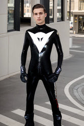 Man Latex Catsuits Moto Racing Biker