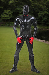 Men Latex Catsuits Protector Padded Codpiece Armored