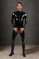Men Latex Catsuits Collegiate Codpiece