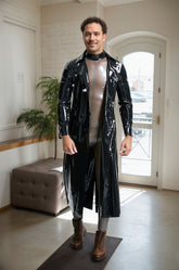 Men Latex Coats Three quarter Length "Godfather Gangster"